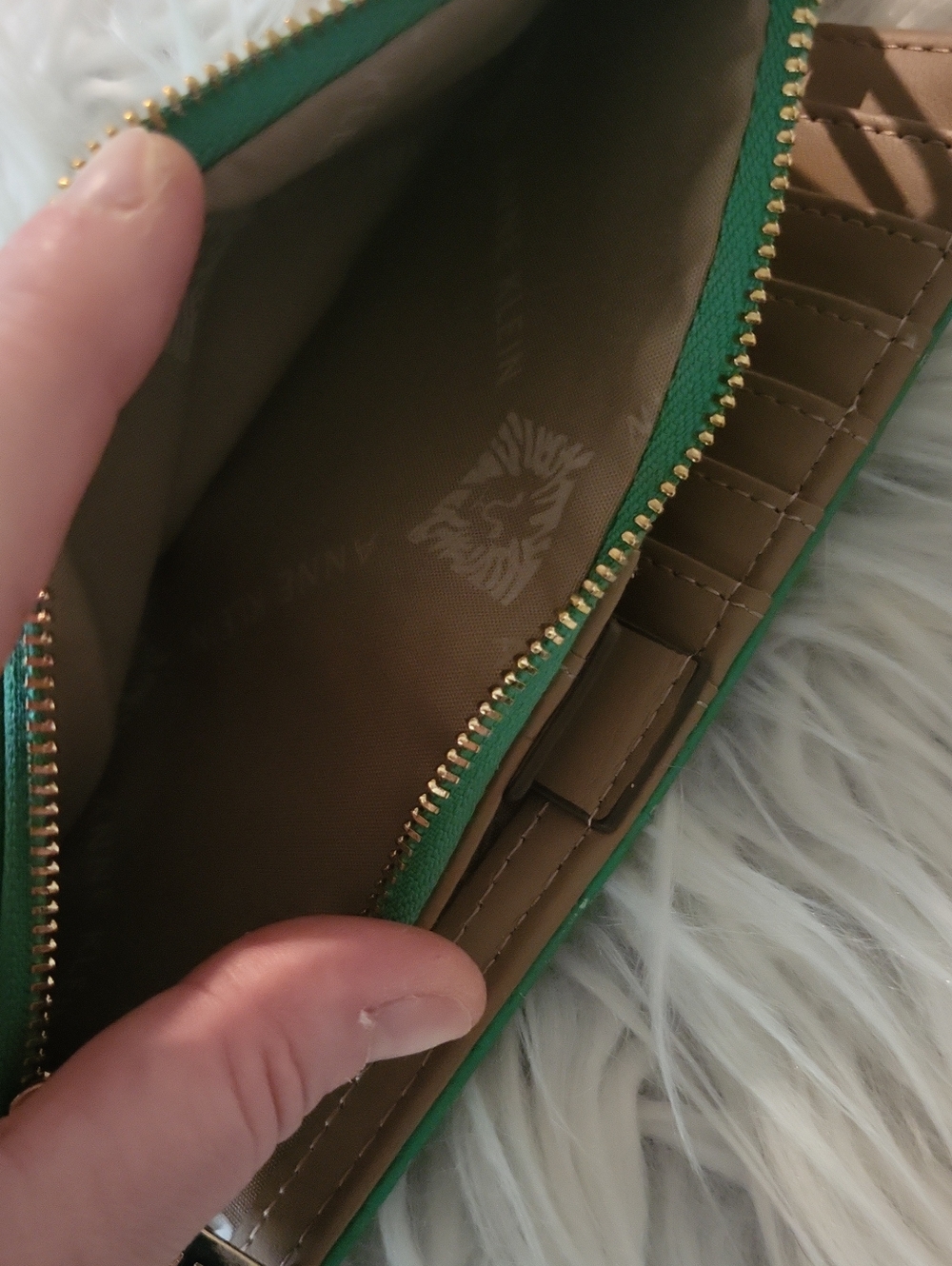 Anne Klein Kelly Green Wristlet Wallet with Gold Accent - 💚 - Picture 6 of 6